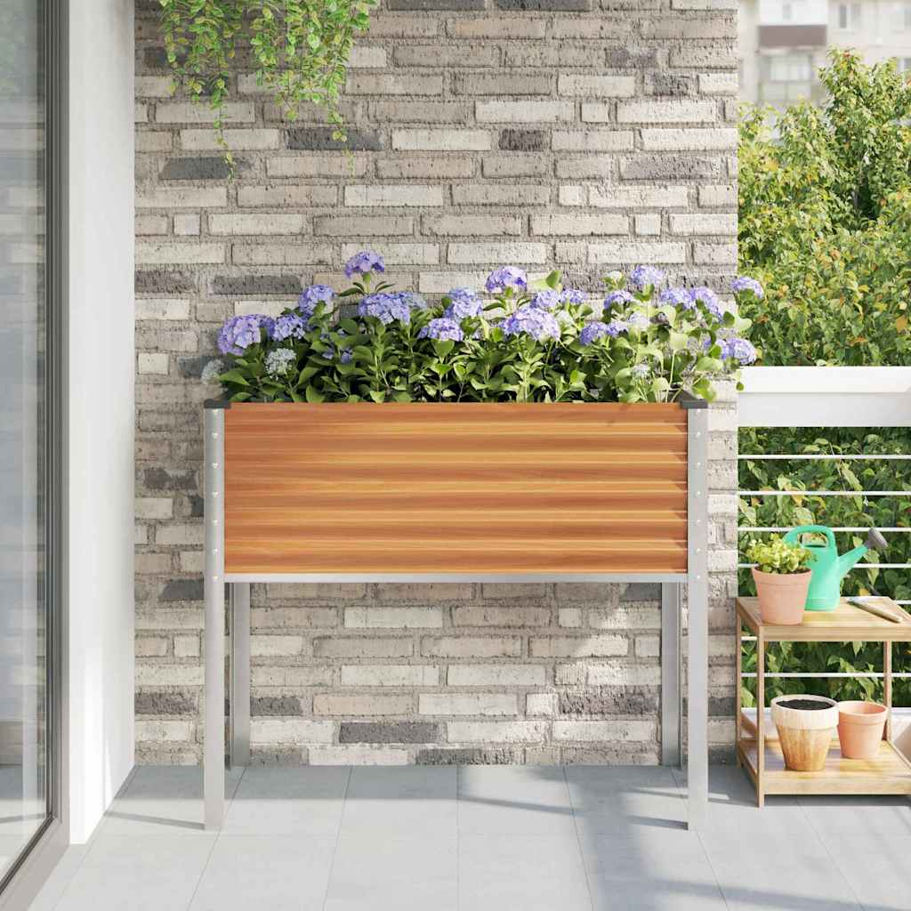 Vrtna saksija Svijetlosmeđa 100 x 45 x 90 cm Cinkani čelik