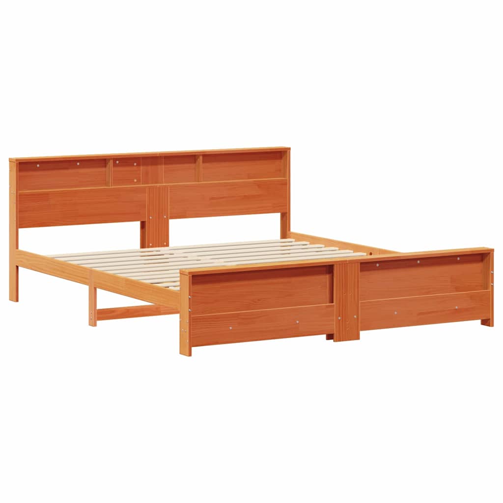Krevetna konstrukcija Vosak smeđa 200 x 200 cm Masivna borovina