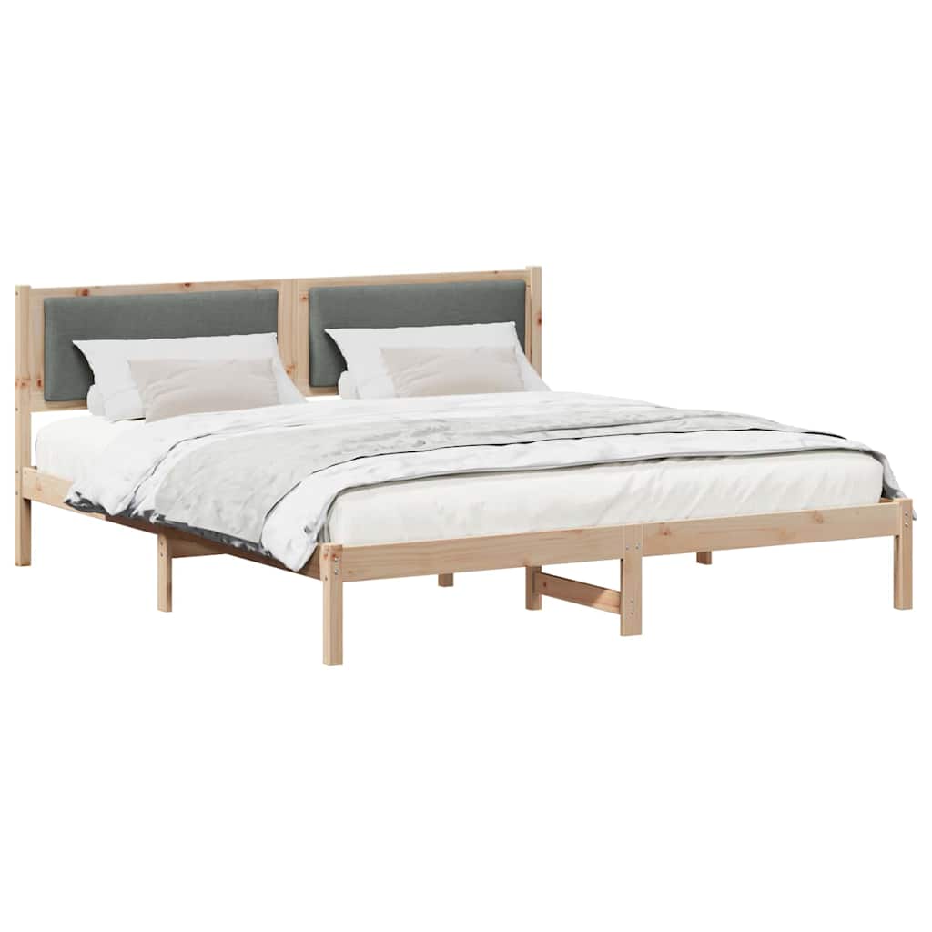 Krevetna konstrukcija s uzglavljem Tamno siva 200 x 200 cm