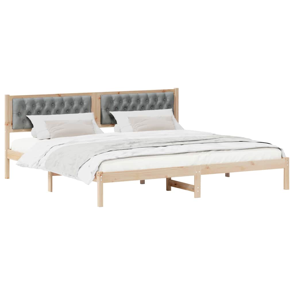 Krevetna konstrukcija s uzglavljem Svijetlo siva 200 x 200 cm