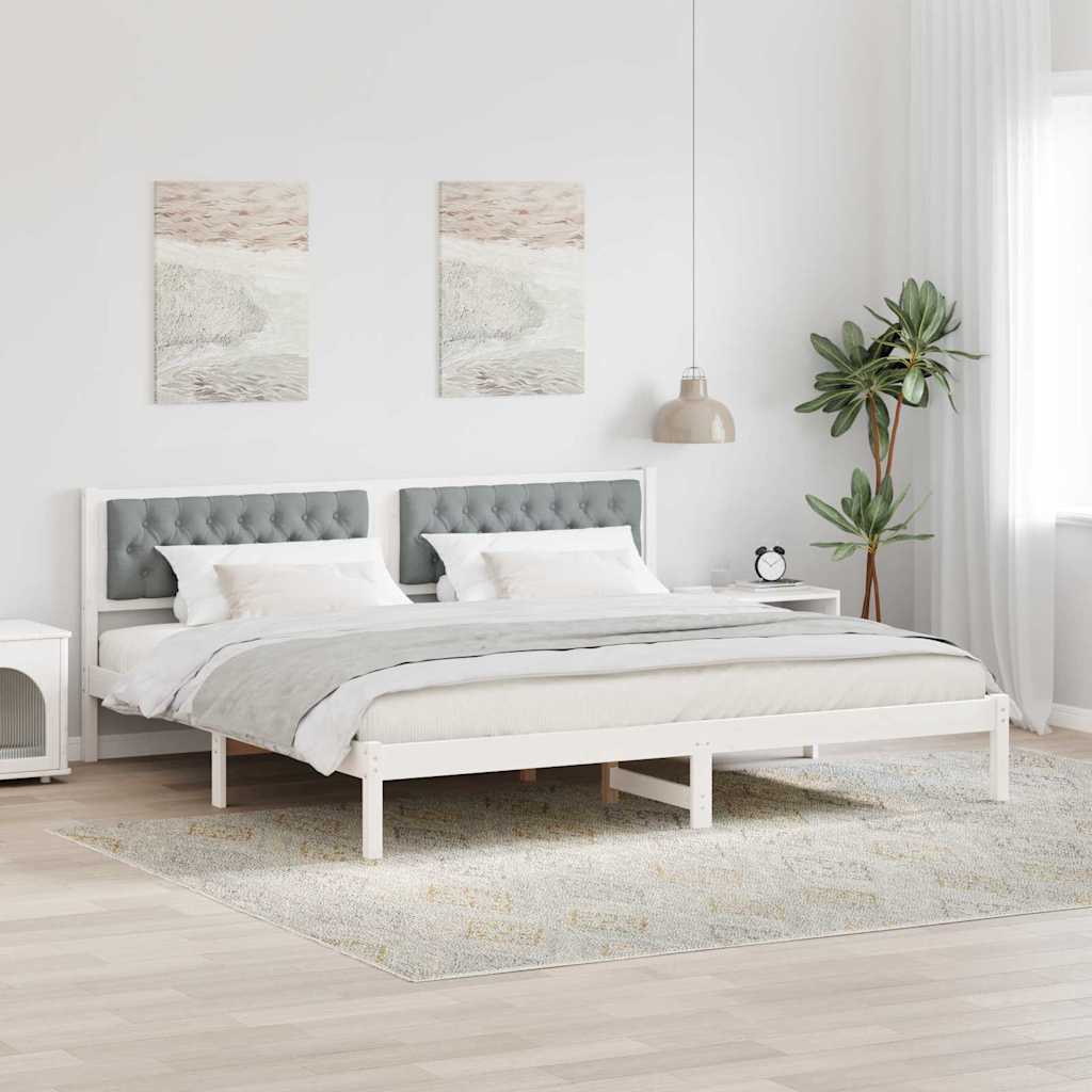 Krevetna konstrukcija s uzglavljem Svijetlo siva 200 x 200 cm