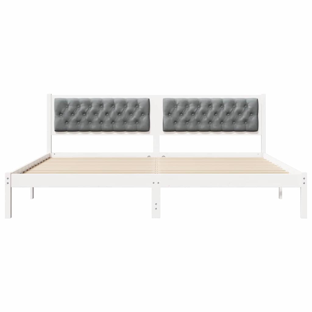 Krevetna konstrukcija s uzglavljem Svijetlo siva 200 x 200 cm