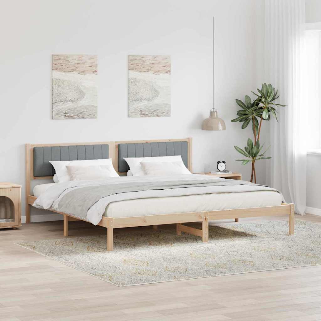 Krevetna konstrukcija s uzglavljem Svijetlo siva 200 x 200 cm