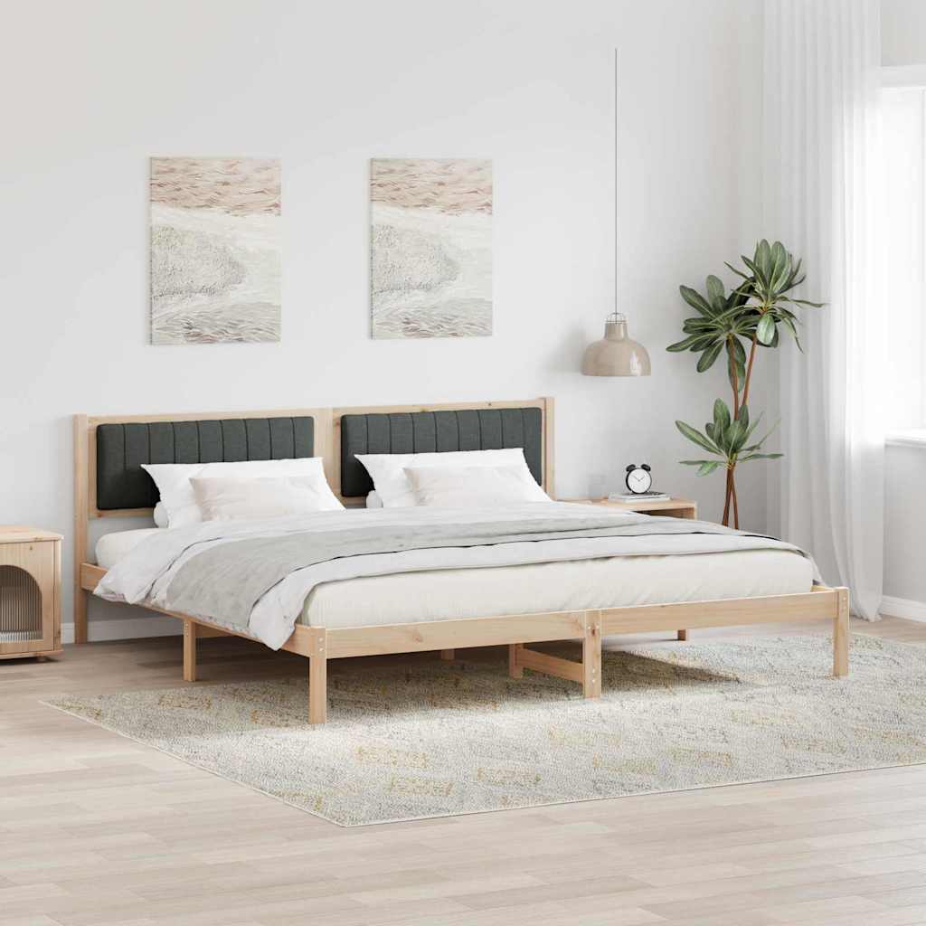 Krevetna konstrukcija s uzglavljem Tamno siva 200 x 200 cm
