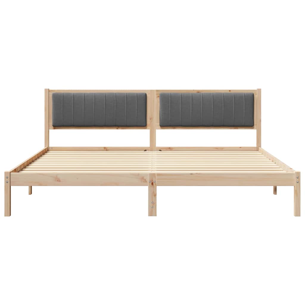 Krevetna konstrukcija s uzglavljem Tamno siva 200 x 200 cm