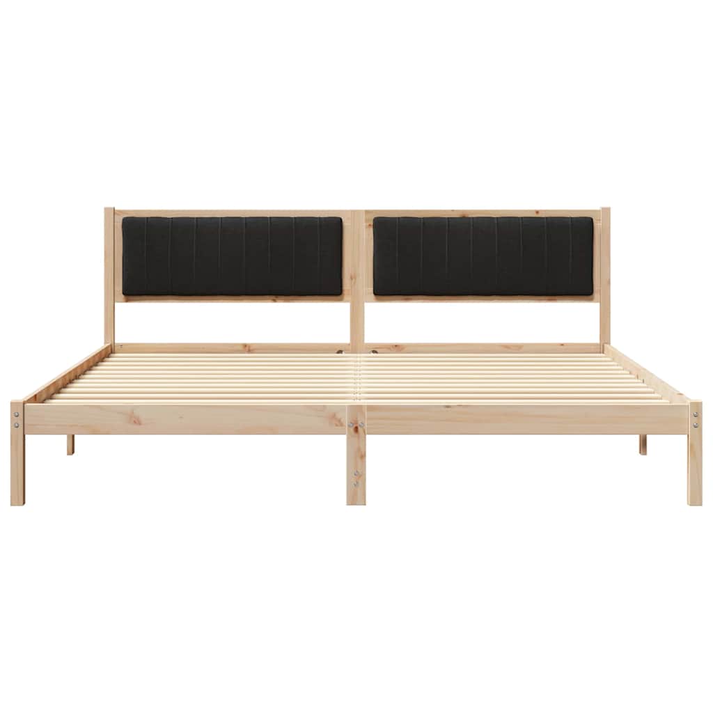 Krevetna konstrukcija Crna 200 x 200 cm Čvrsto borovo drvo
