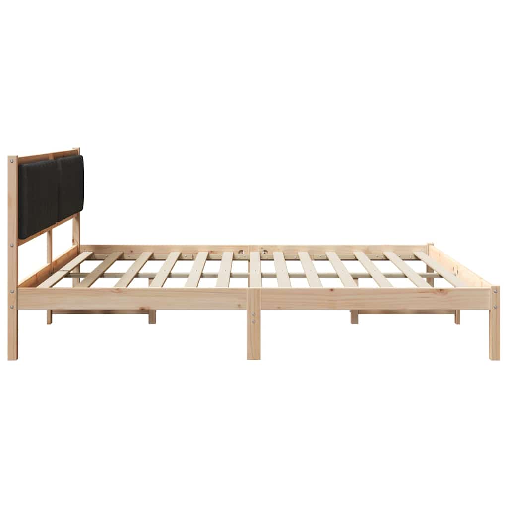 Krevetna konstrukcija Crna 200 x 200 cm Čvrsto borovo drvo