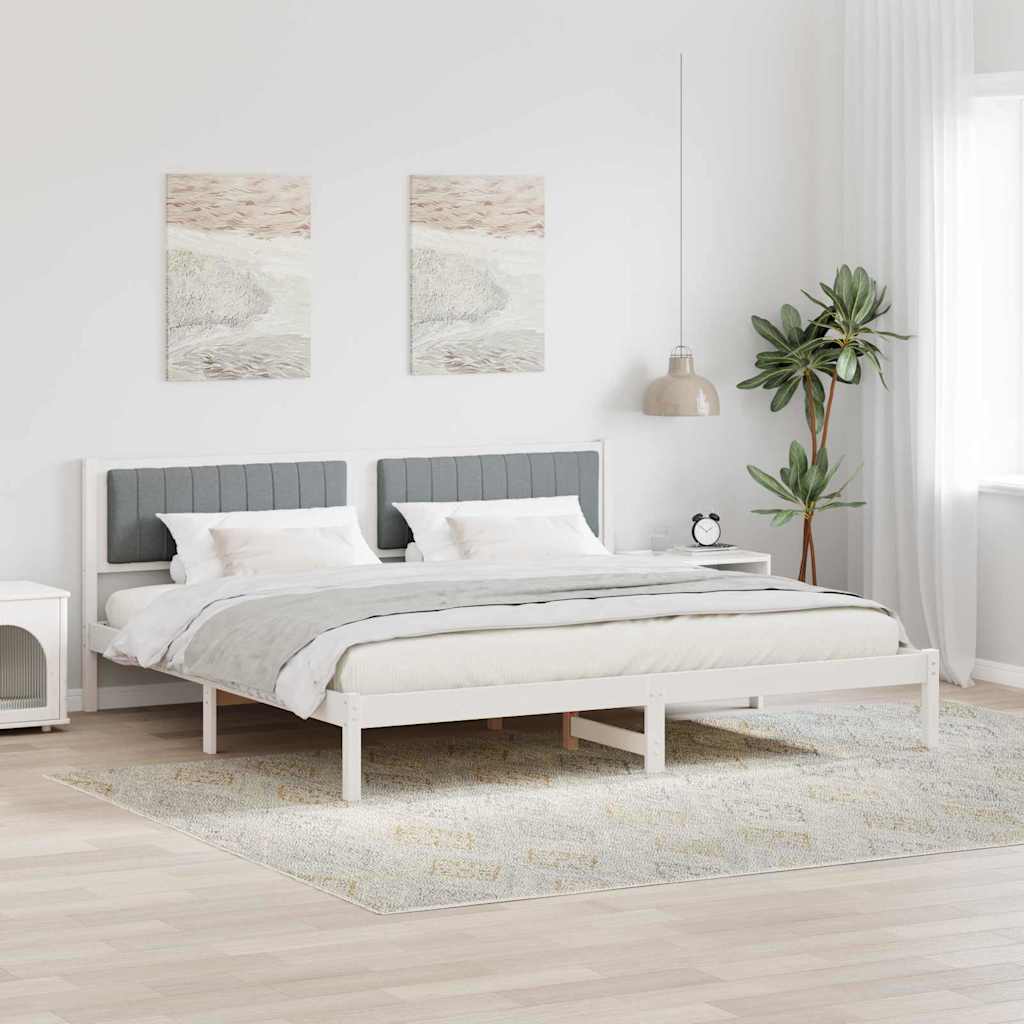 Krevetna konstrukcija s uzglavljem Svijetlo siva 200 x 200 cm