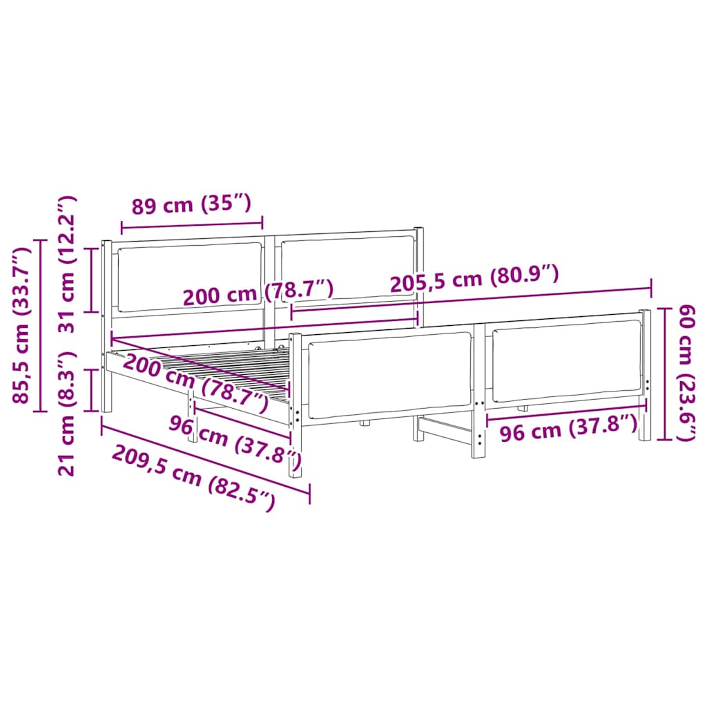 Krevetna konstrukcija Svijetlo siva 200 x 200 cm tkanina