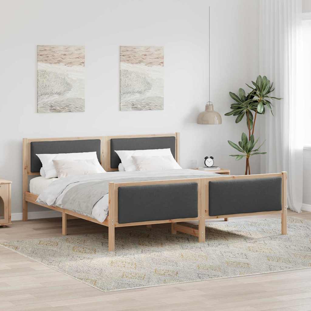 Krevetna konstrukcija Tamno siva 200 x 200 cm tkanina