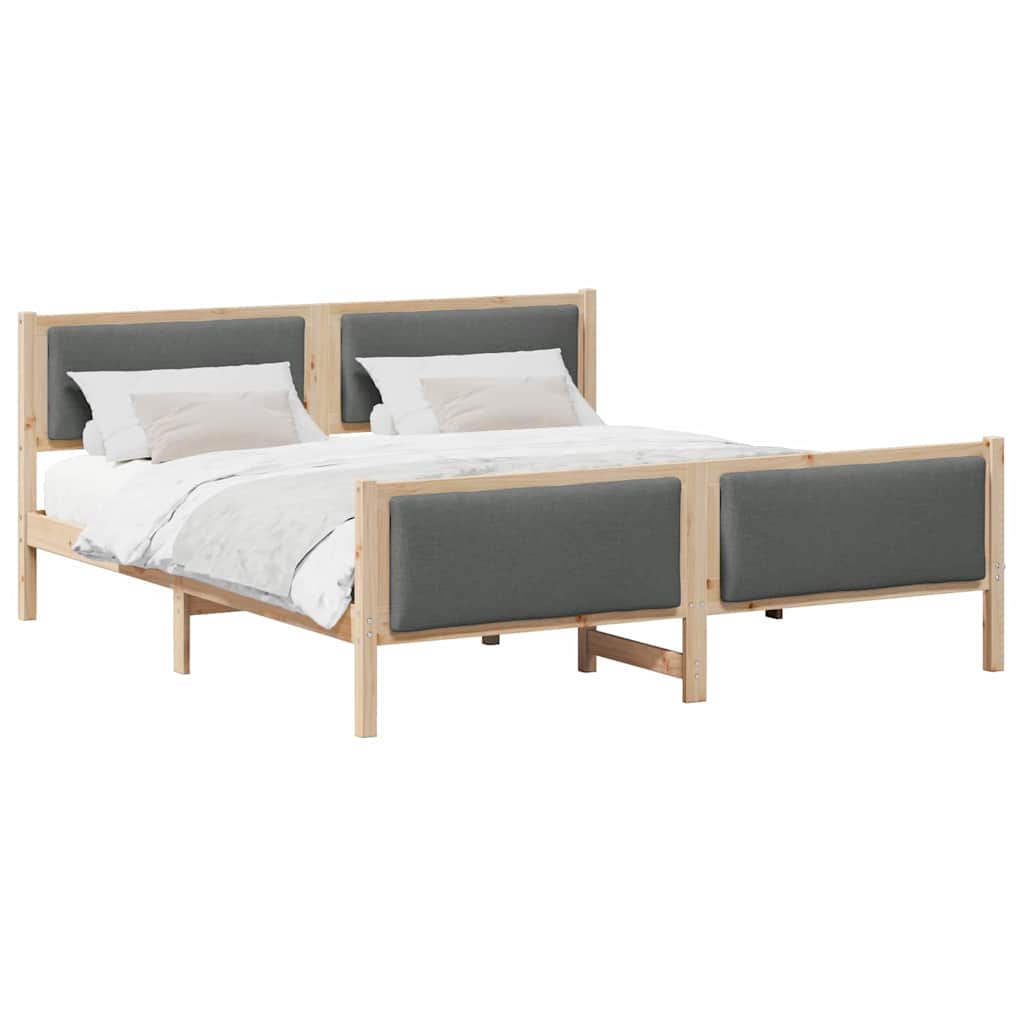 Krevetna konstrukcija Tamno siva 200 x 200 cm tkanina