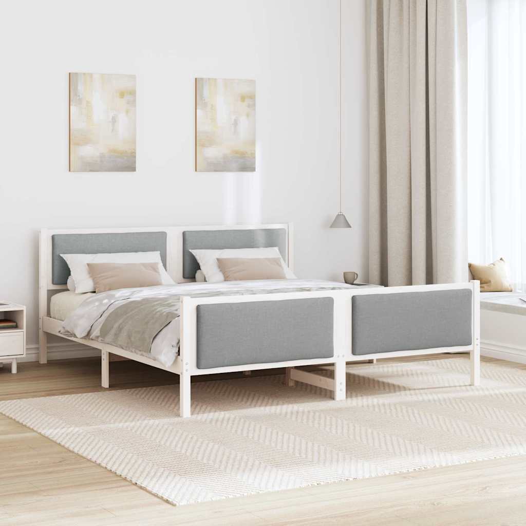 Krevetna konstrukcija Svijetlo siva 200 x 200 cm tkanina