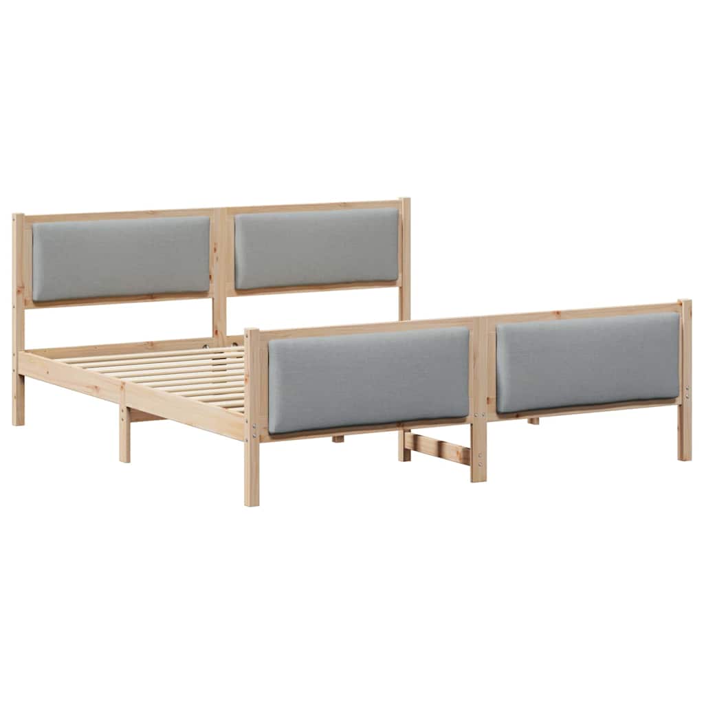 Krevetna konstrukcija Svijetlo siva 180 x 200 cm tkanina