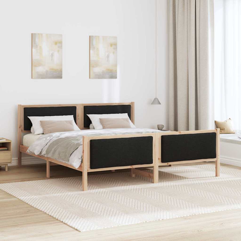 Krevetna konstrukcija s uzglavljem Crna 180 x 200 cm tkanina