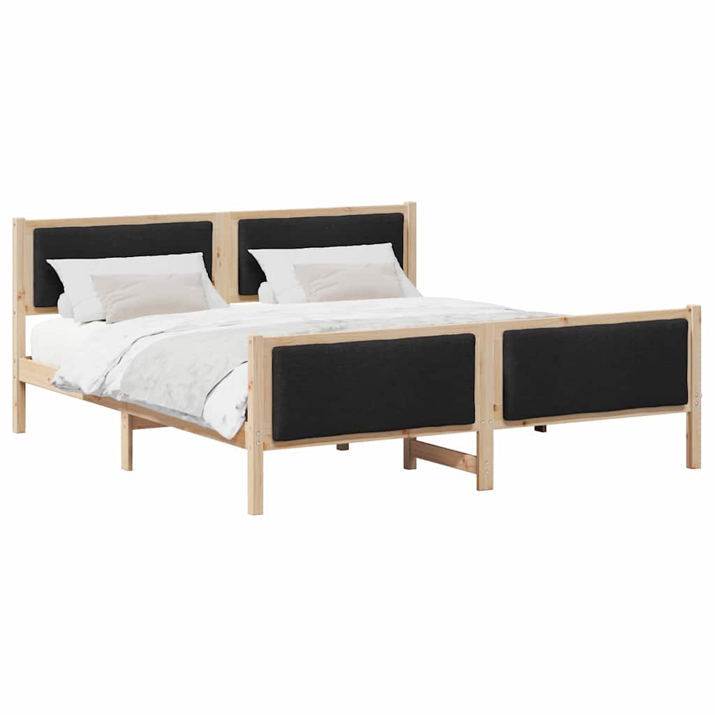 Krevetna konstrukcija s uzglavljem Crna 180 x 200 cm tkanina