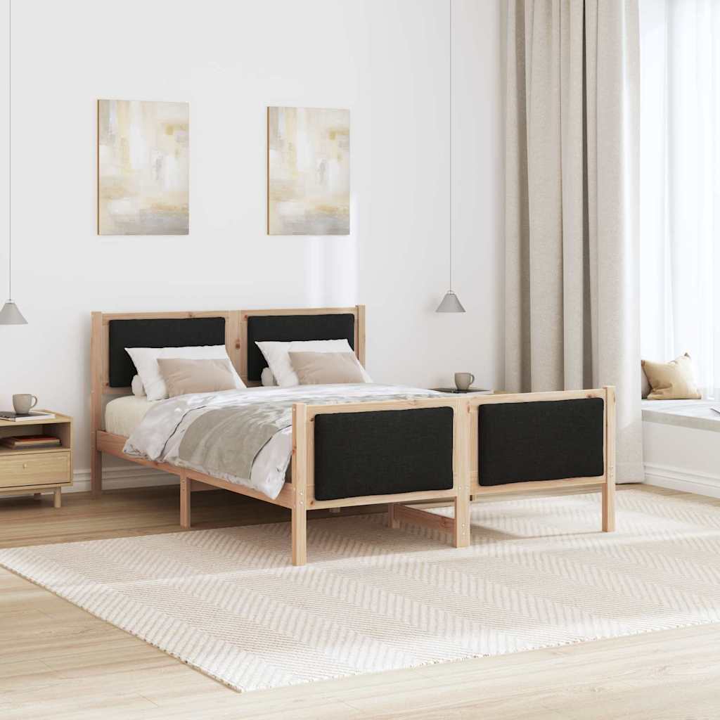 Krevetna konstrukcija s uzglavljem Crna 160 x 200 cm tkanina
