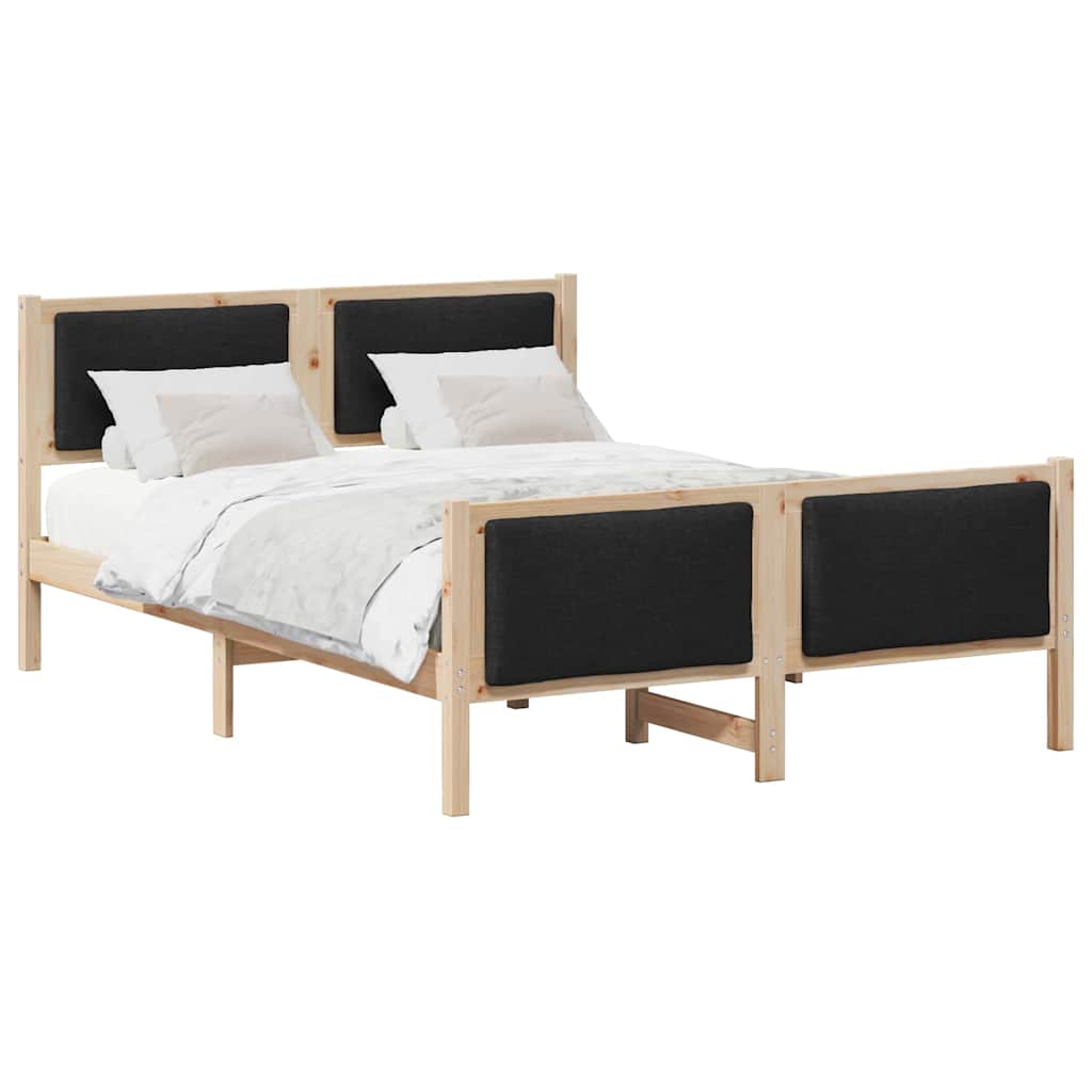 Krevetna konstrukcija s uzglavljem Crna 160 x 200 cm tkanina