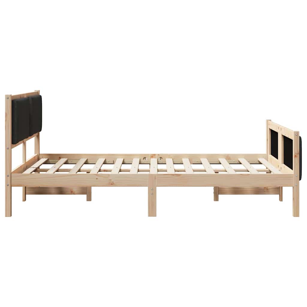 Krevetna konstrukcija s uzglavljem Crna 160 x 200 cm tkanina