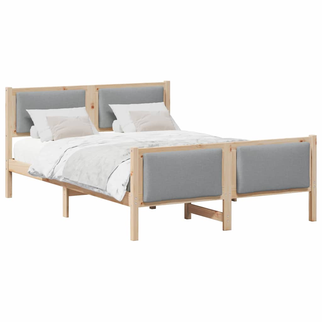 Krevetna konstrukcija Svijetlo siva 150 x 200 cm tkanina
