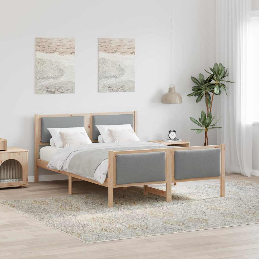 Krevetna konstrukcija Svijetlo siva 140 x 200 cm tkanina