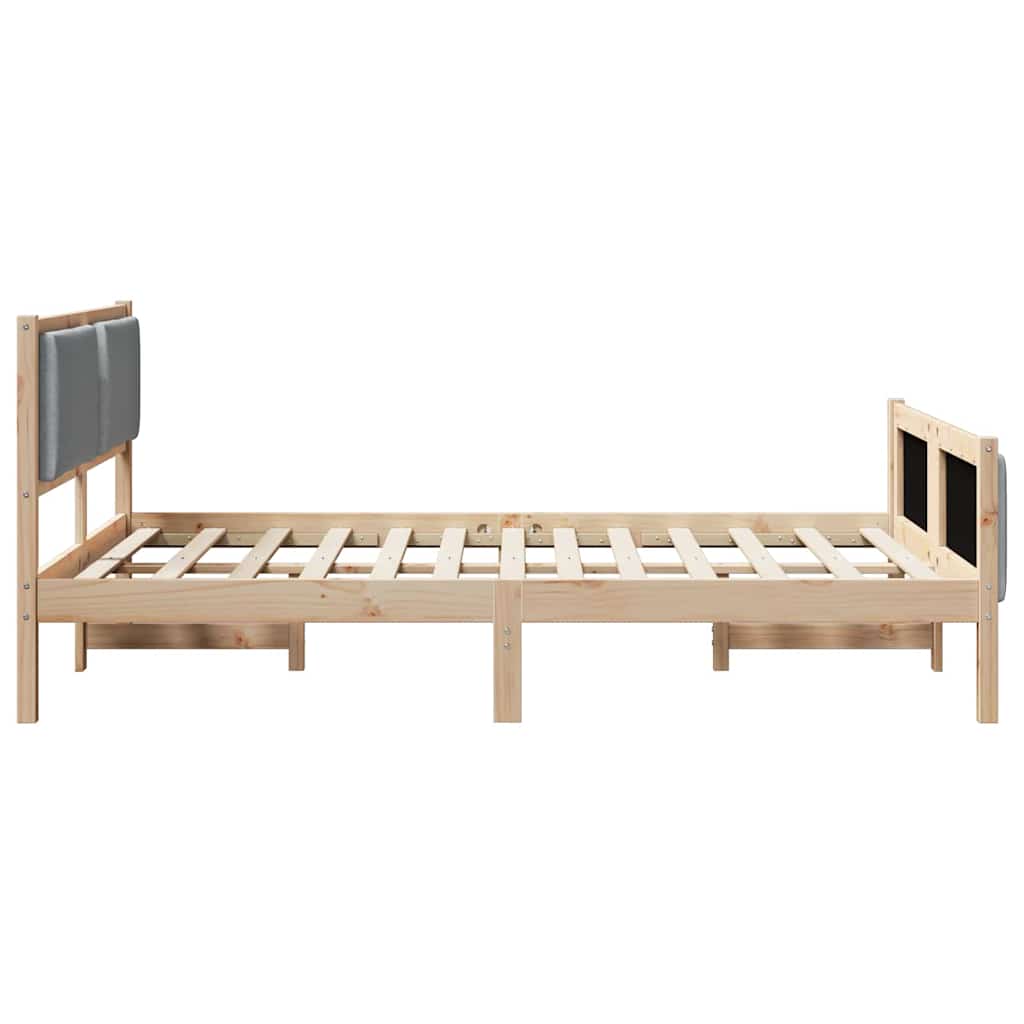Krevetna konstrukcija Svijetlo siva 140 x 200 cm tkanina