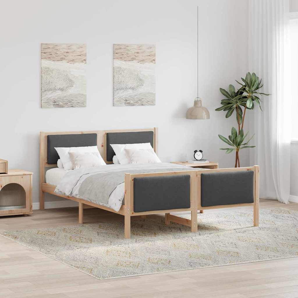 Krevetna konstrukcija Tamno siva 140 x 200 cm tkanina