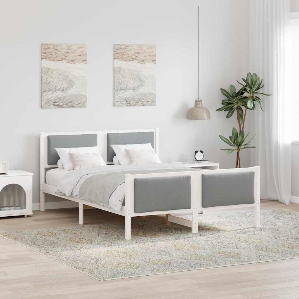 Krevetna konstrukcija Svijetlo siva 140 x 200 cm tkanina