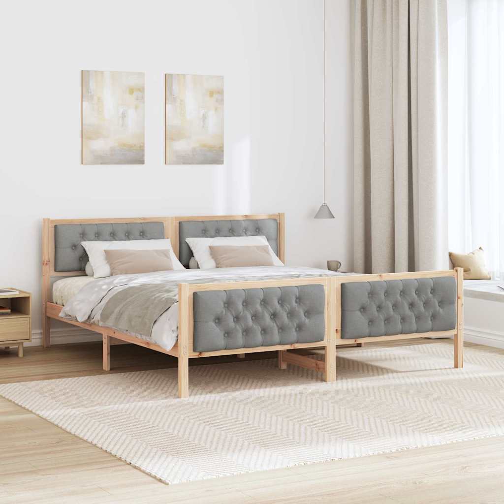 Krevetna konstrukcija s uzglavljem Svijetlo siva 180 x 200 cm