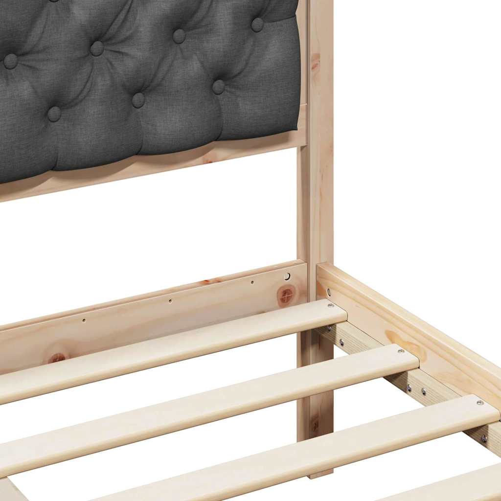 Krevetna konstrukcija s uzglavljem Tamno siva 180 x 200 cm