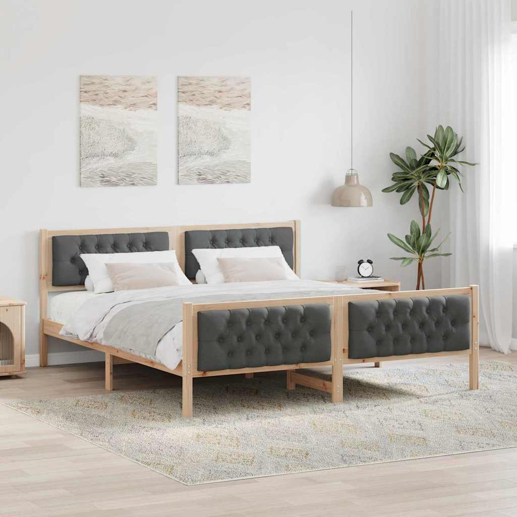 Krevetna konstrukcija s uzglavljem Tamno siva 180 x 200 cm