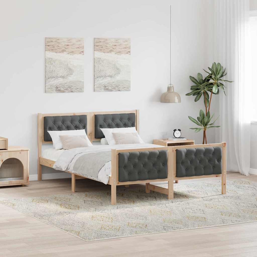 Krevetna konstrukcija s uzglavljem Tamno siva 150 x 200 cm