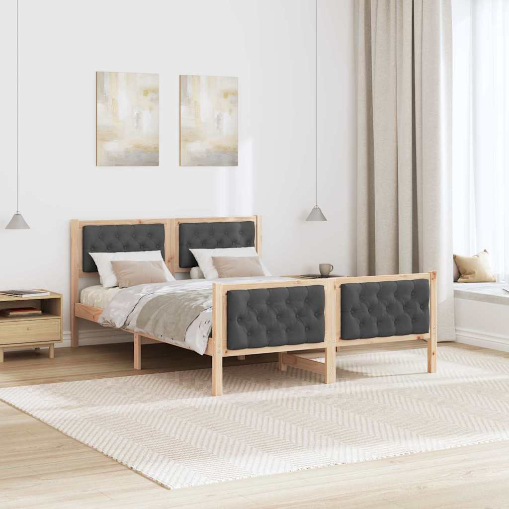 Krevetna konstrukcija s uzglavljem Tamno siva 150 x 200 cm