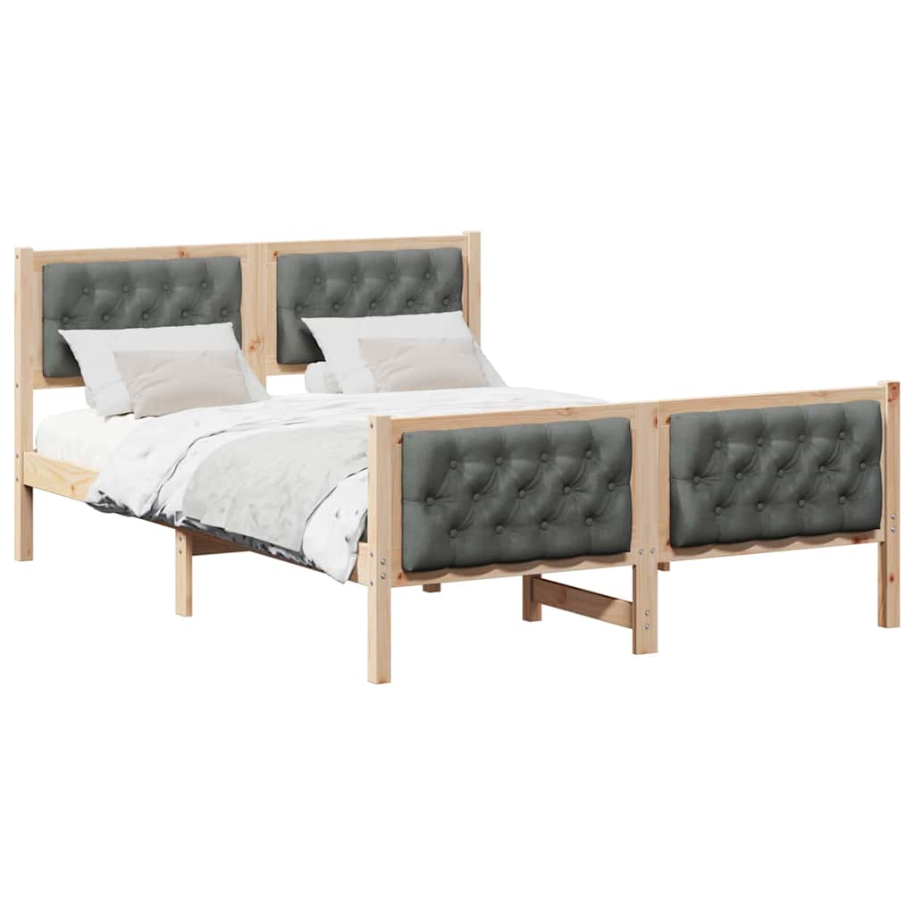 Krevetna konstrukcija s uzglavljem Tamno siva 150 x 200 cm
