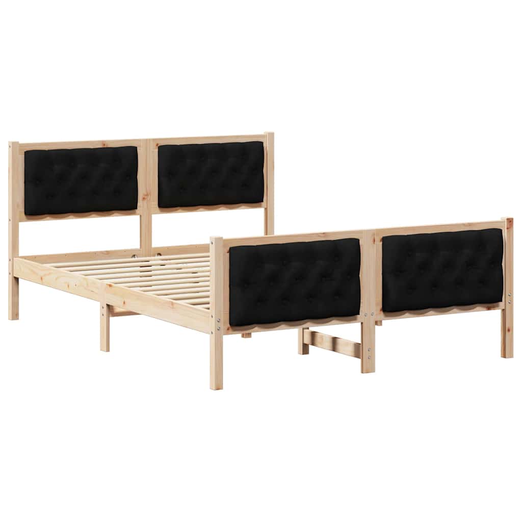 Krevetna konstrukcija Crna 150 x 200 cm Čvrsto borovo drvo