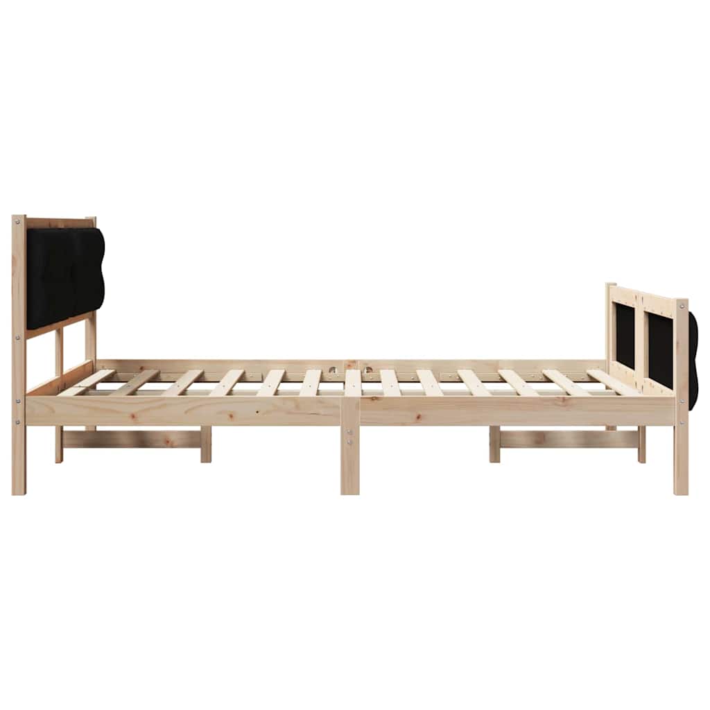 Krevetna konstrukcija Crna 150 x 200 cm Čvrsto borovo drvo