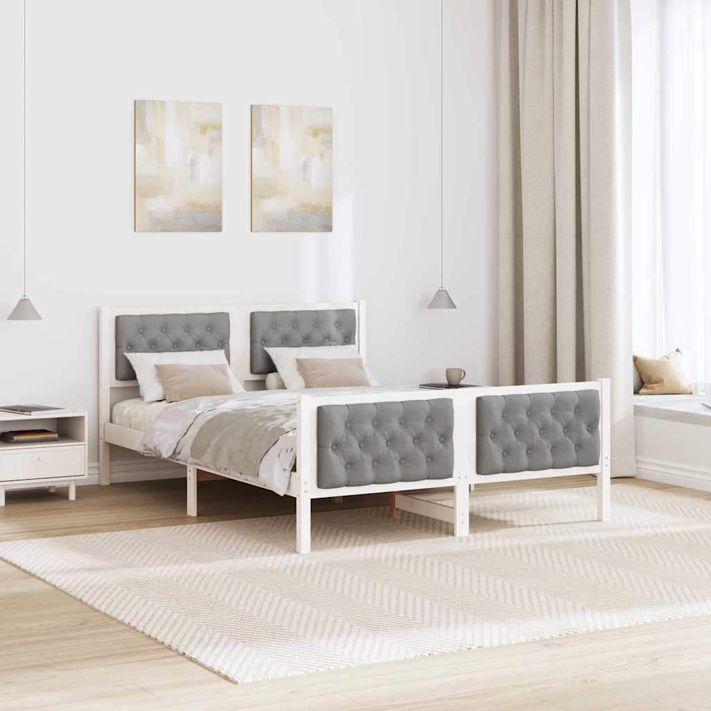 Krevetna konstrukcija s uzglavljem Svijetlo siva 150 x 200 cm