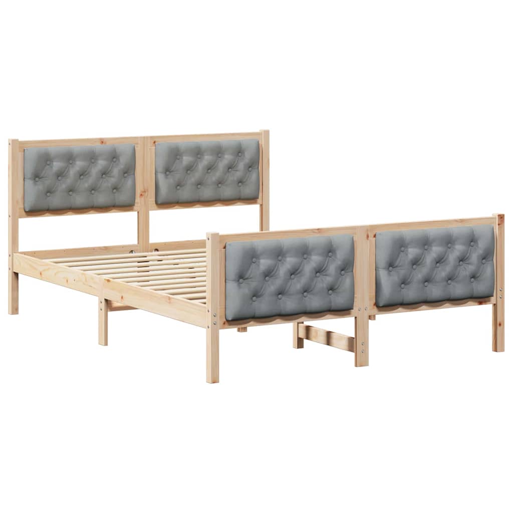 Krevetna konstrukcija s uzglavljem Svijetlo siva 140 x 200 cm