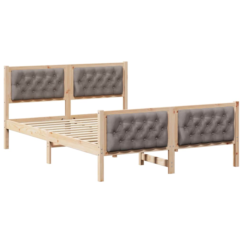 Krevetna konstrukcija s uzglavljem Sivo-smeđa 140 x 200 cm