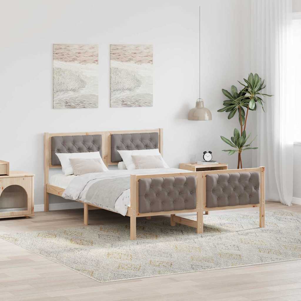 Krevetna konstrukcija s uzglavljem Sivo-smeđa 140 x 190 cm