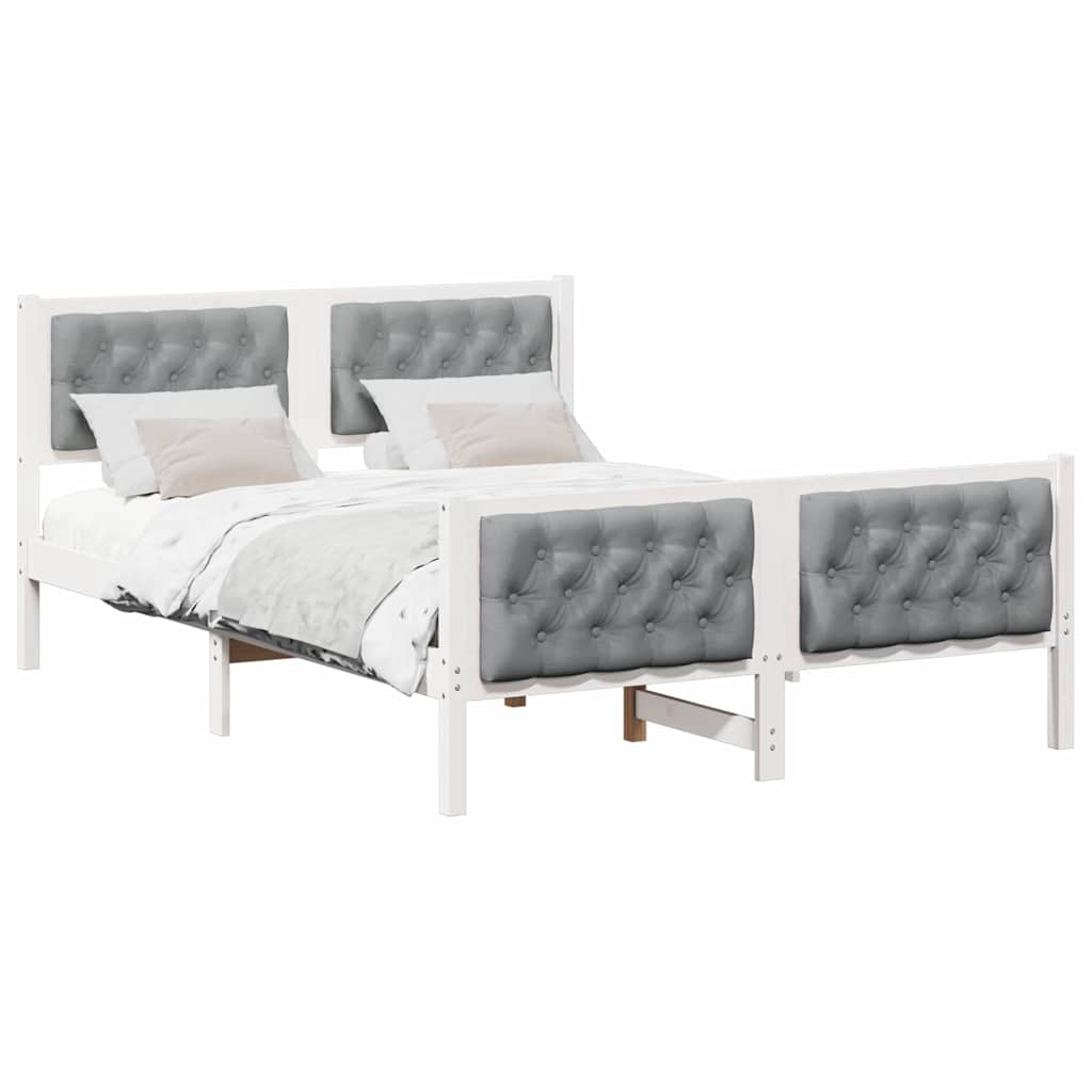Krevetna konstrukcija s uzglavljem Svijetlo siva 140 x 190 cm