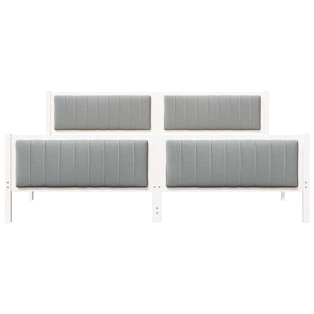 Okvir kreveta s uzglavljem Bijela i svijetlosiva 200 x 200 cm