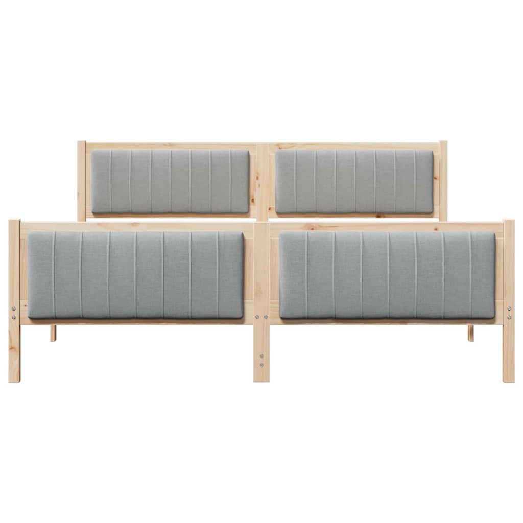 Okvir kreveta s uzglavljem Smeđa i svijetlo siva 180 x 200 cm