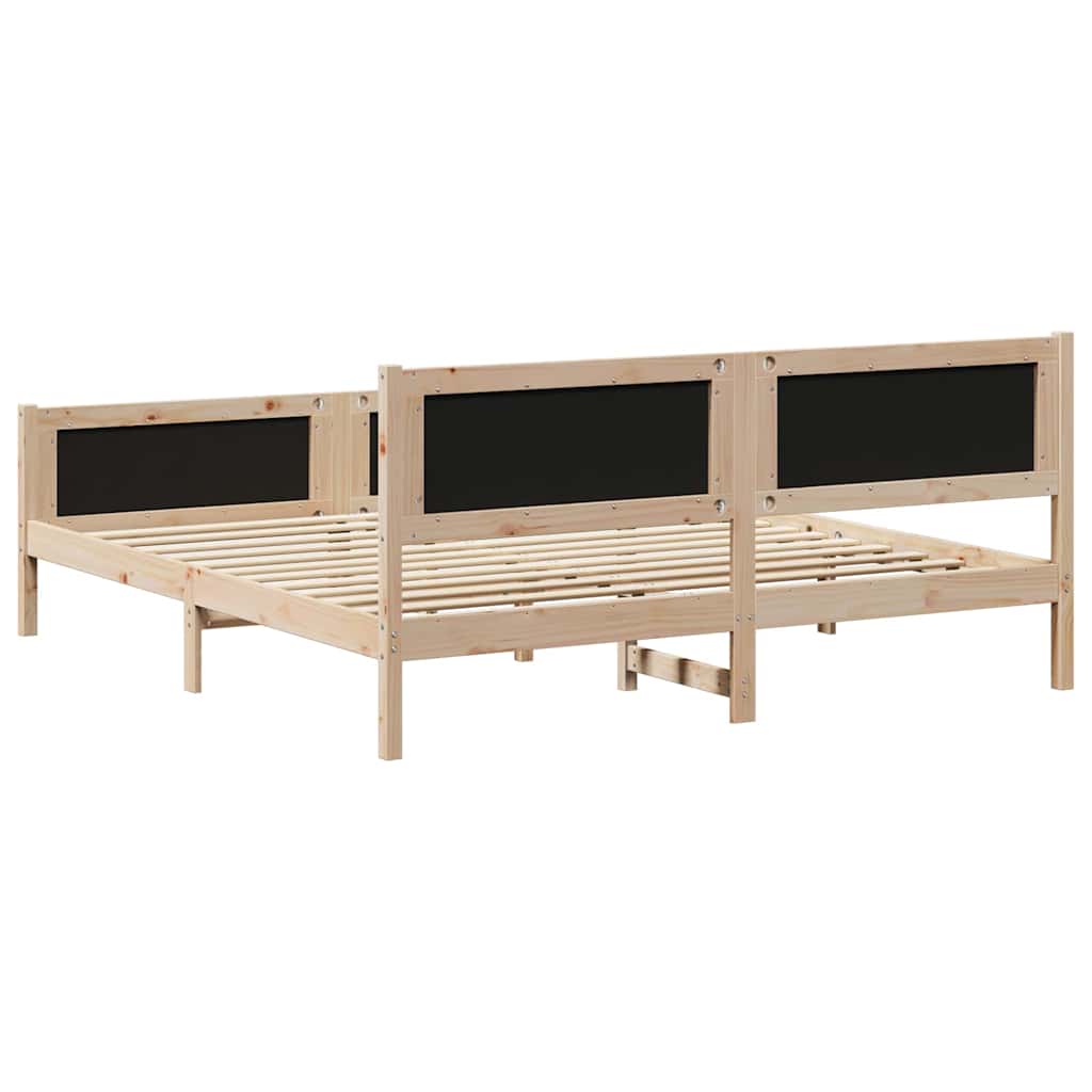 Okvir kreveta Smeđa i crna 180 x 200 cm Masivna borovina