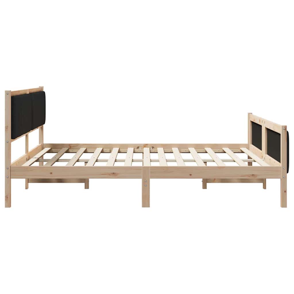 Okvir kreveta Smeđa i crna 180 x 200 cm Masivna borovina