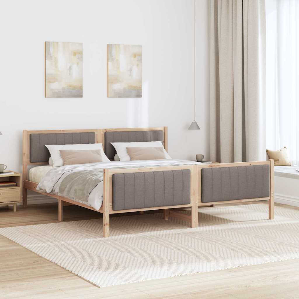 Okvir kreveta Smeđa i taupe 180 x 200 cm Masivna borovina