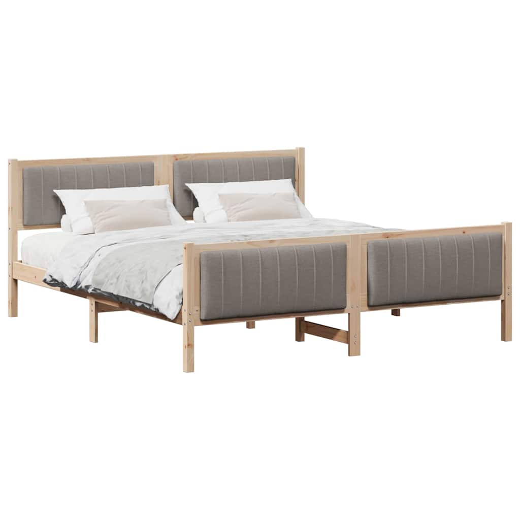 Okvir kreveta Smeđa i taupe 180 x 200 cm Masivna borovina