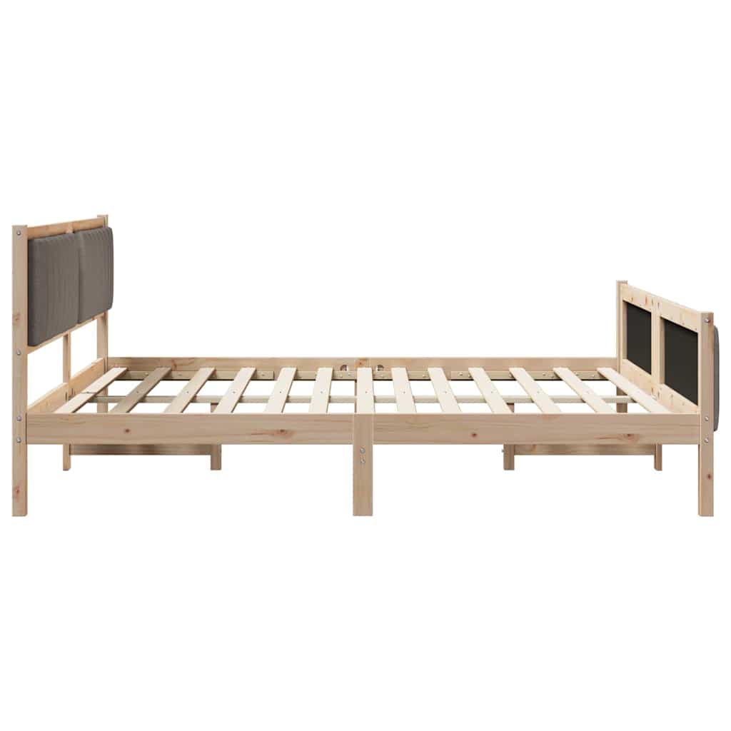 Okvir kreveta Smeđa i taupe 180 x 200 cm Masivna borovina