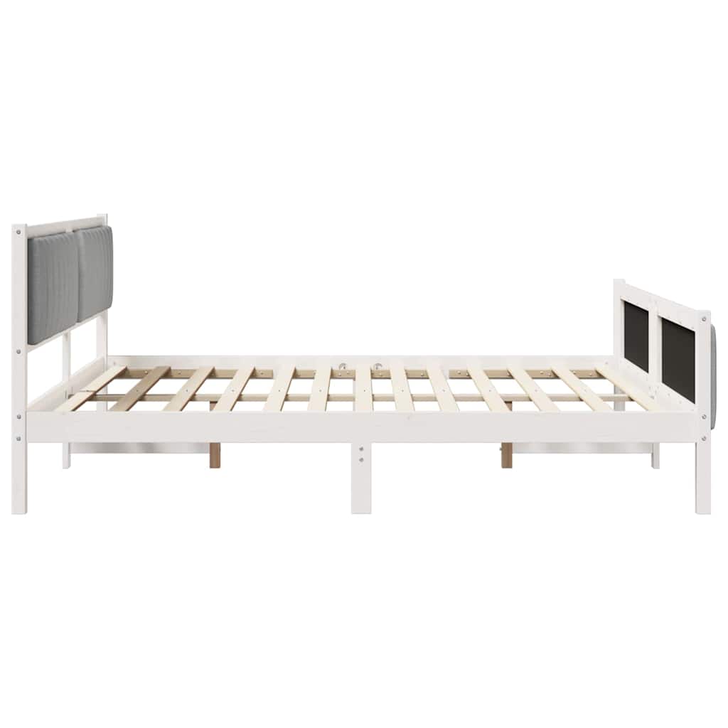 Okvir kreveta s uzglavljem Bijela i svijetlosiva 180 x 200 cm