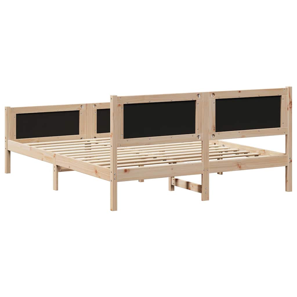 Okvir kreveta Smeđa i crna 160 x 200 cm Masivna borovina