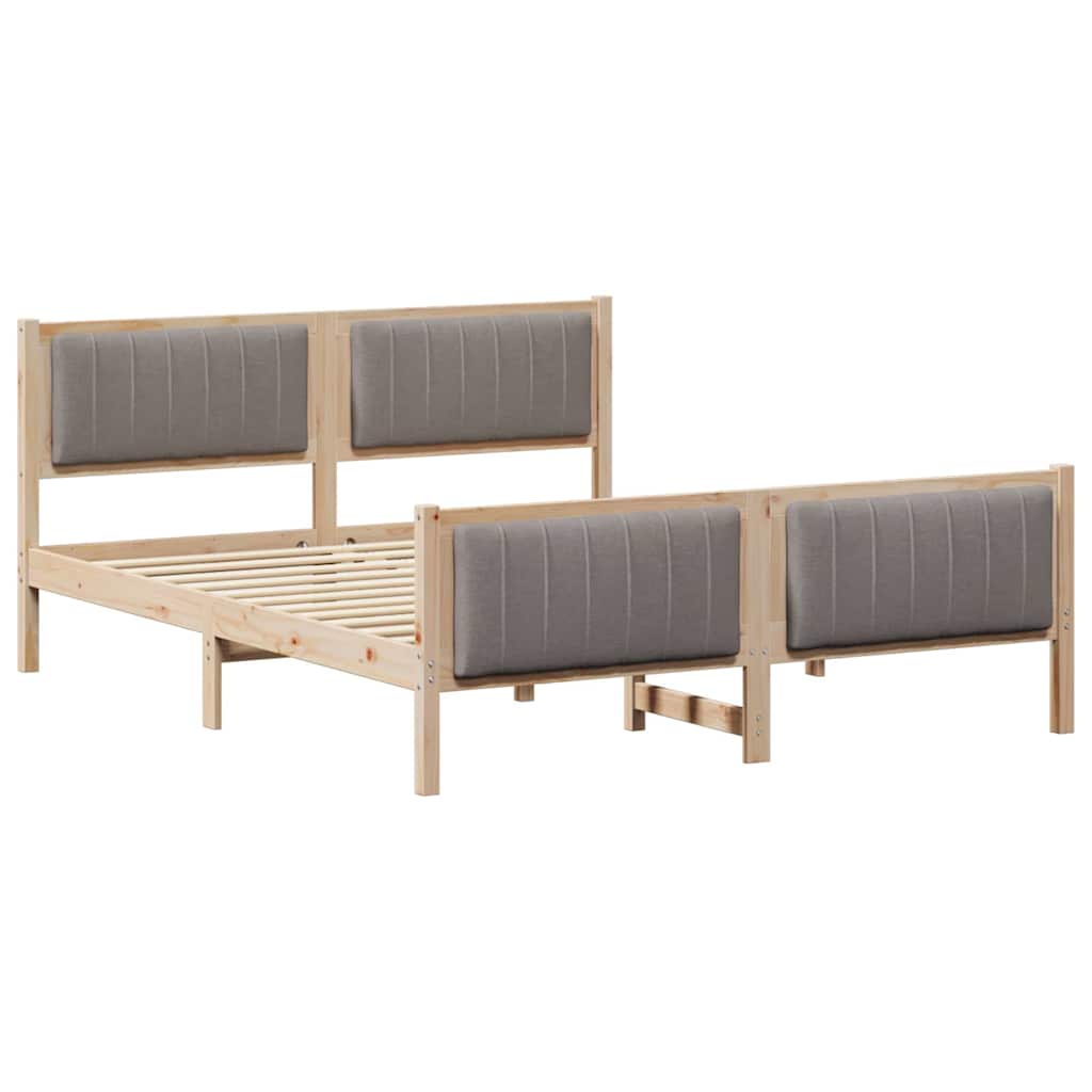 Okvir kreveta Smeđa i taupe 160 x 200 cm Masivna borovina